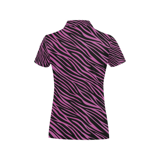 Zebra Pink Print Design LKS304 Women's Polo Shirt