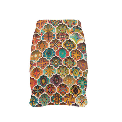 Mandala Mosaic Themed Design Print 17" Golf & Pickleball Skort with Pockets