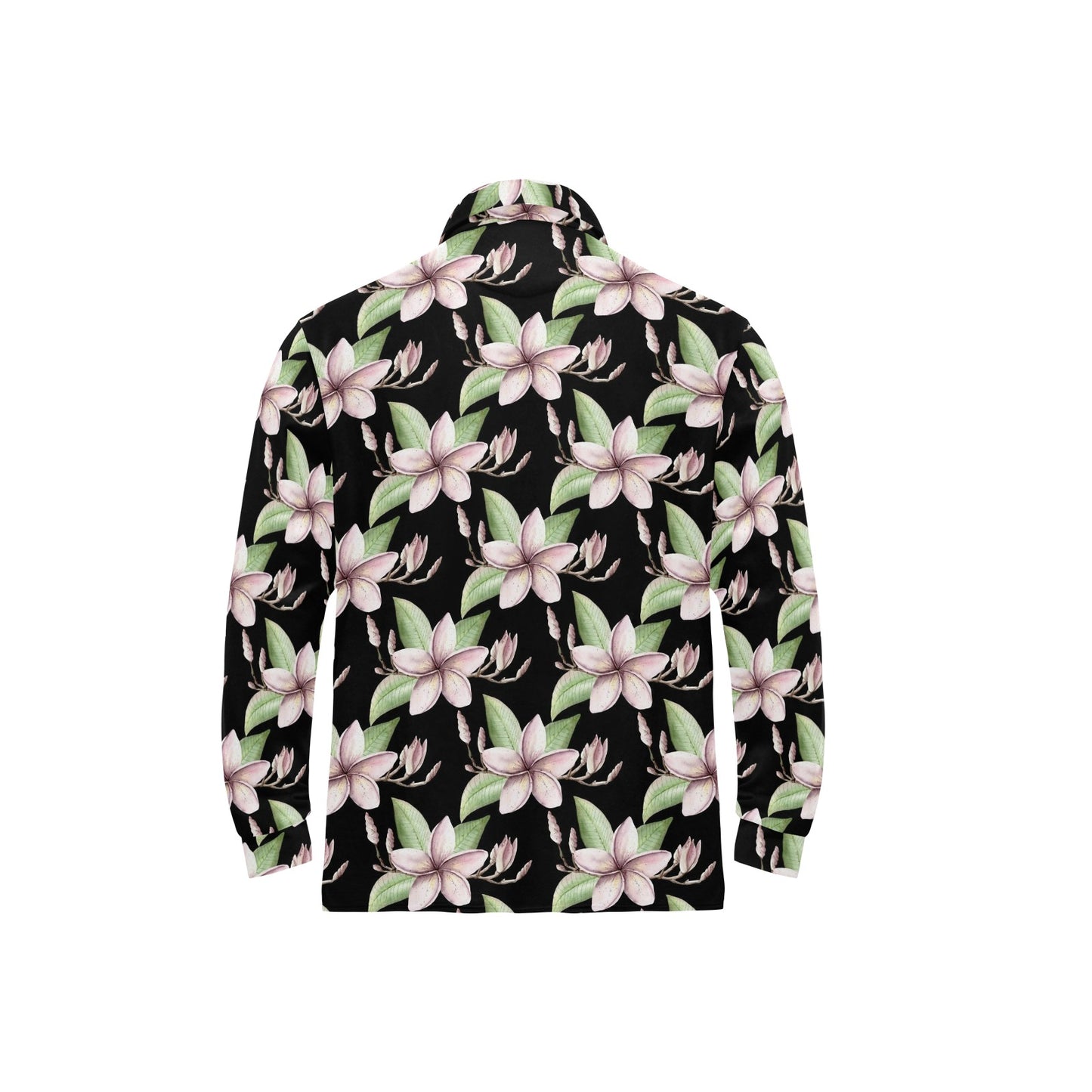Plumeria Pattern Print Design PM02 Long Sleeve Polo Shirt For Men's