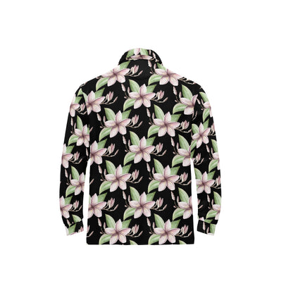 Plumeria Pattern Print Design PM02 Long Sleeve Polo Shirt For Men's