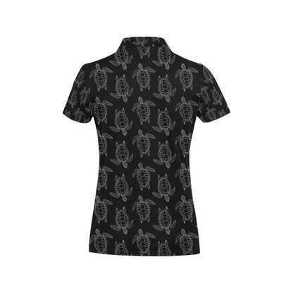 Sea Turtle Print Design LKS3012 Women's Polo Shirt