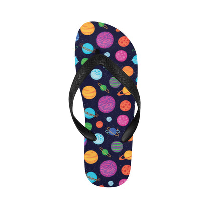Planet Multicolor Print Design LKS302 Flip Flops