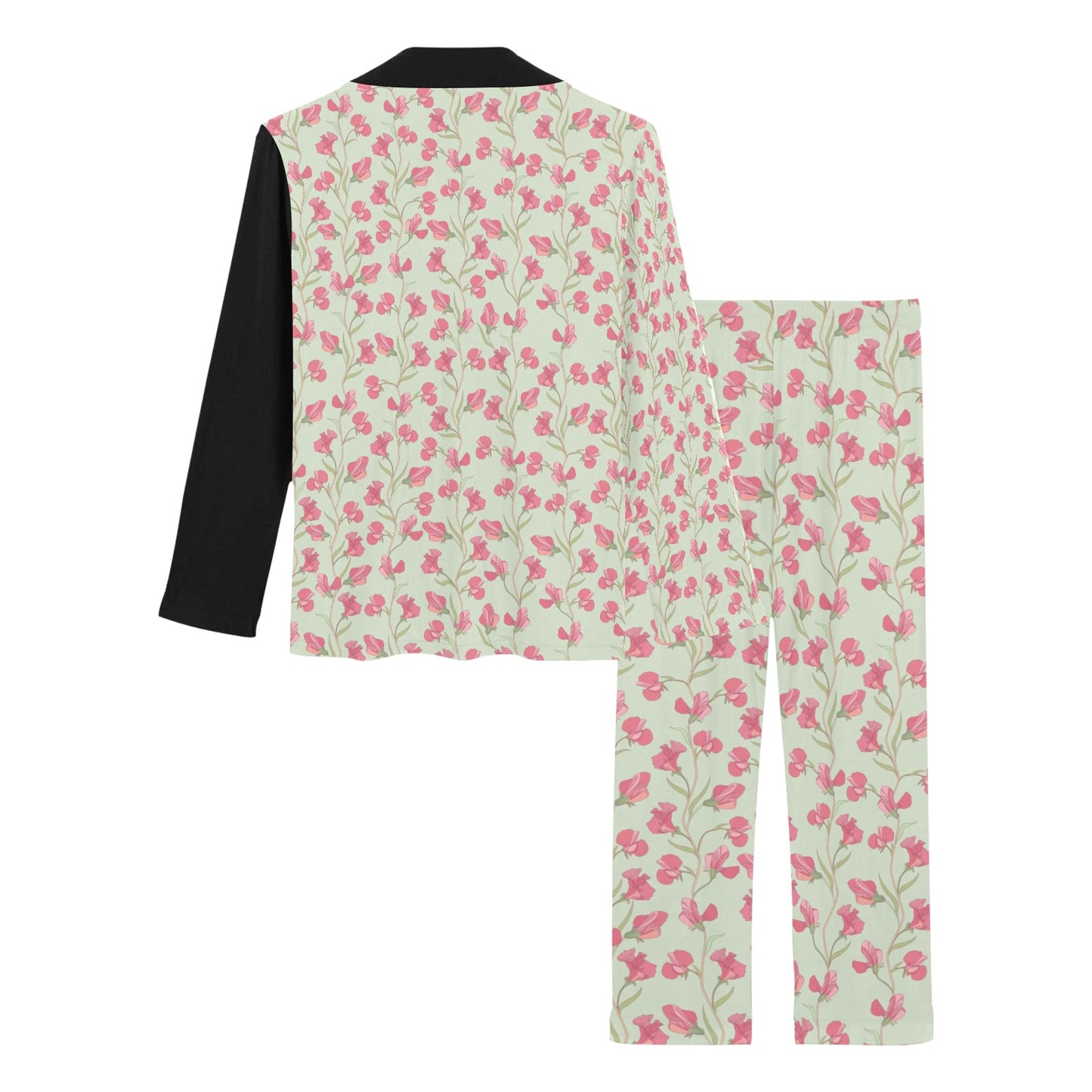 Sweet Pea Print Design LKS301 Women's Long Pajama Set