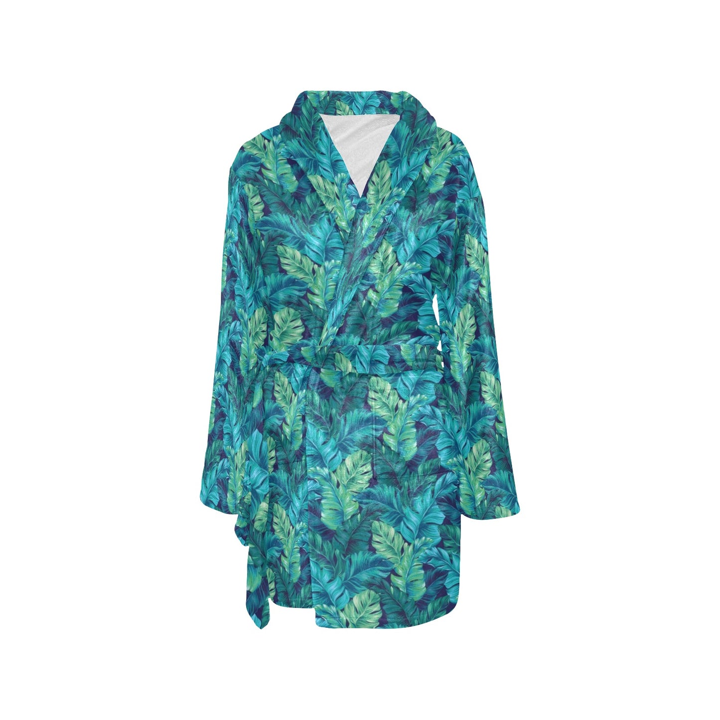 Banana Leaf Pattern Print Design 06 Women's Fleece Robe