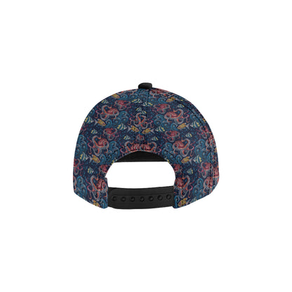 Octopus Deep Sea Print Themed Snapback Cap