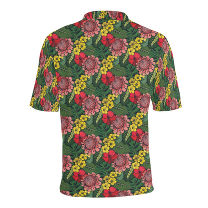 Summer Floral Print Design LKS305 Men Polo Shirt