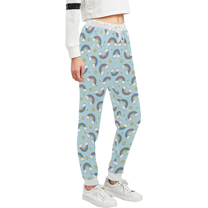 Rainbow Cloud Print Pattern Unisex Sweatpants