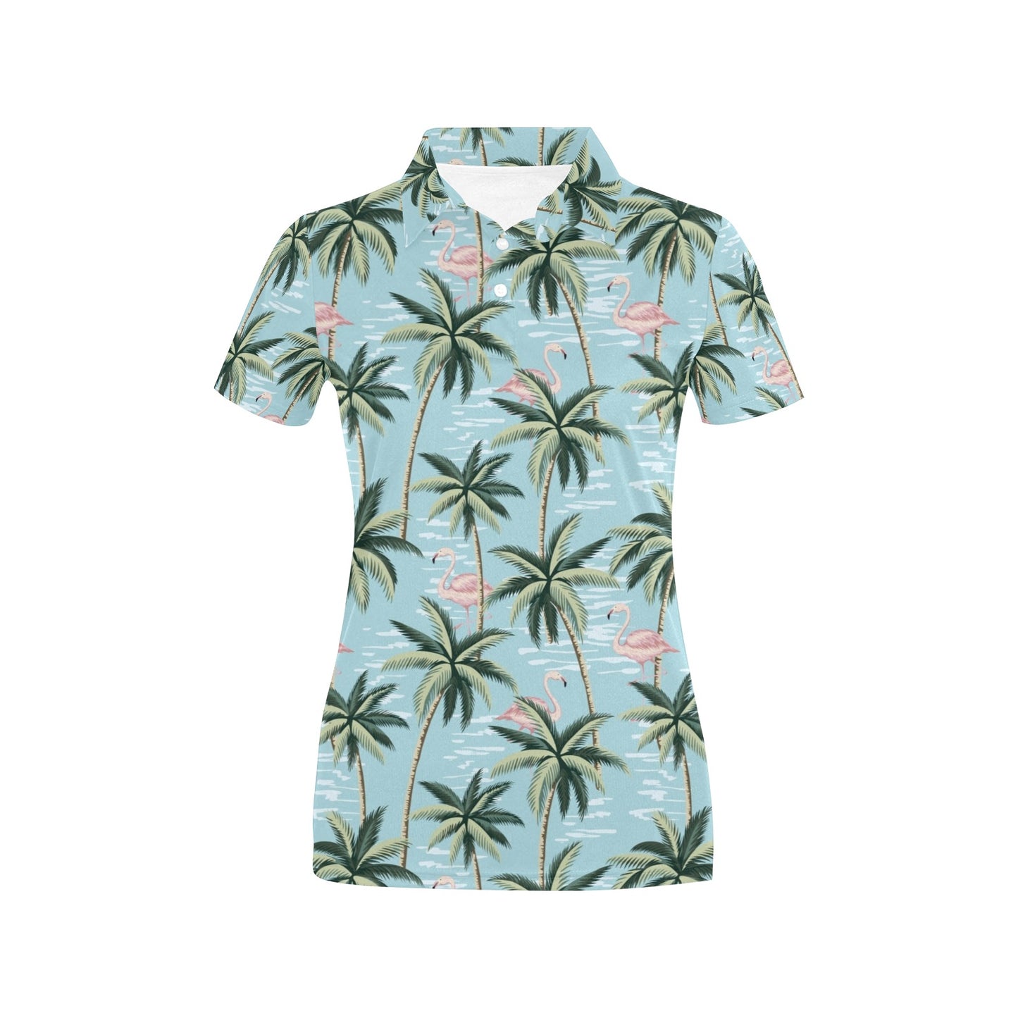 Palm Tree Pattern Print Design PT05 Women's Polo Shirt