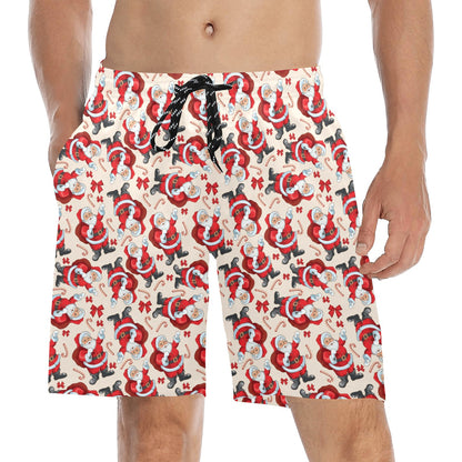 Santa Christmas Themed Print Design LKS302 Men's Swim Trunks Beach Shorts