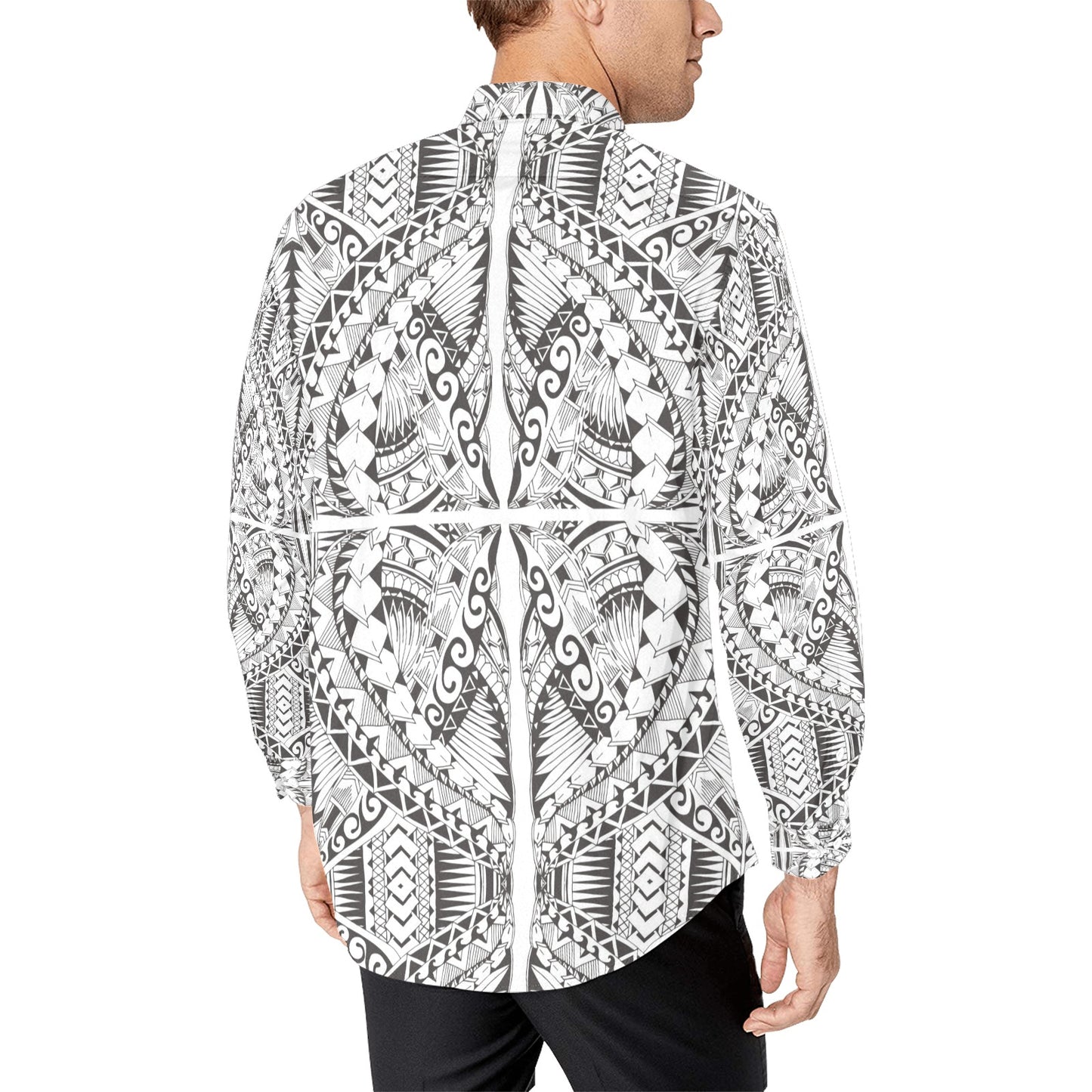 Samoan Style Print Design LKS301 Men's Long Sleeve Dress Shirt