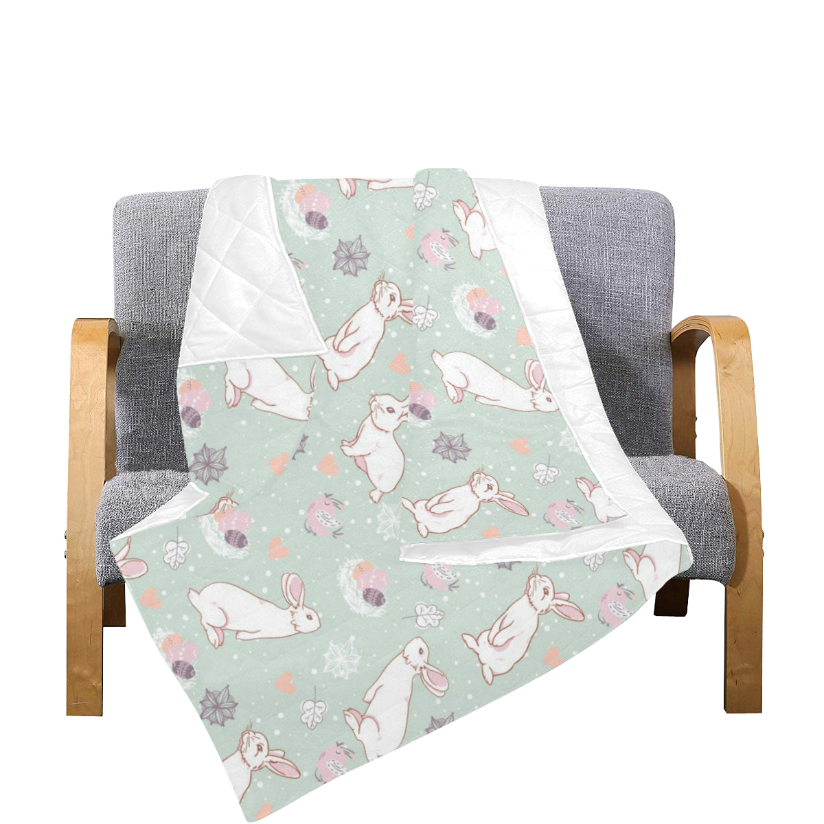 Rabbit Pattern Print Design RB011 Premium Quilt