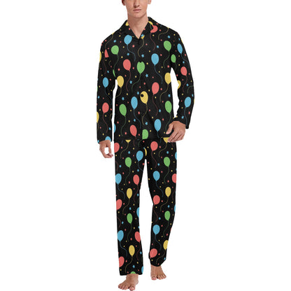 Ballon Colorful Pattern Print Design 04 Men's Long Pajama Set