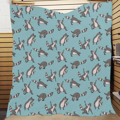 Raccoon Pattern Print Design A07 Premium Quilt