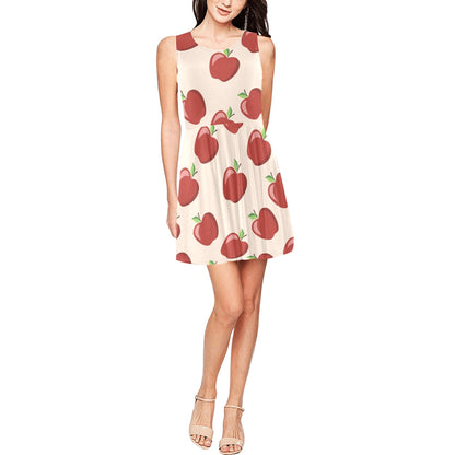 Apple Pattern Print Design AP01 Sleeveless Dress