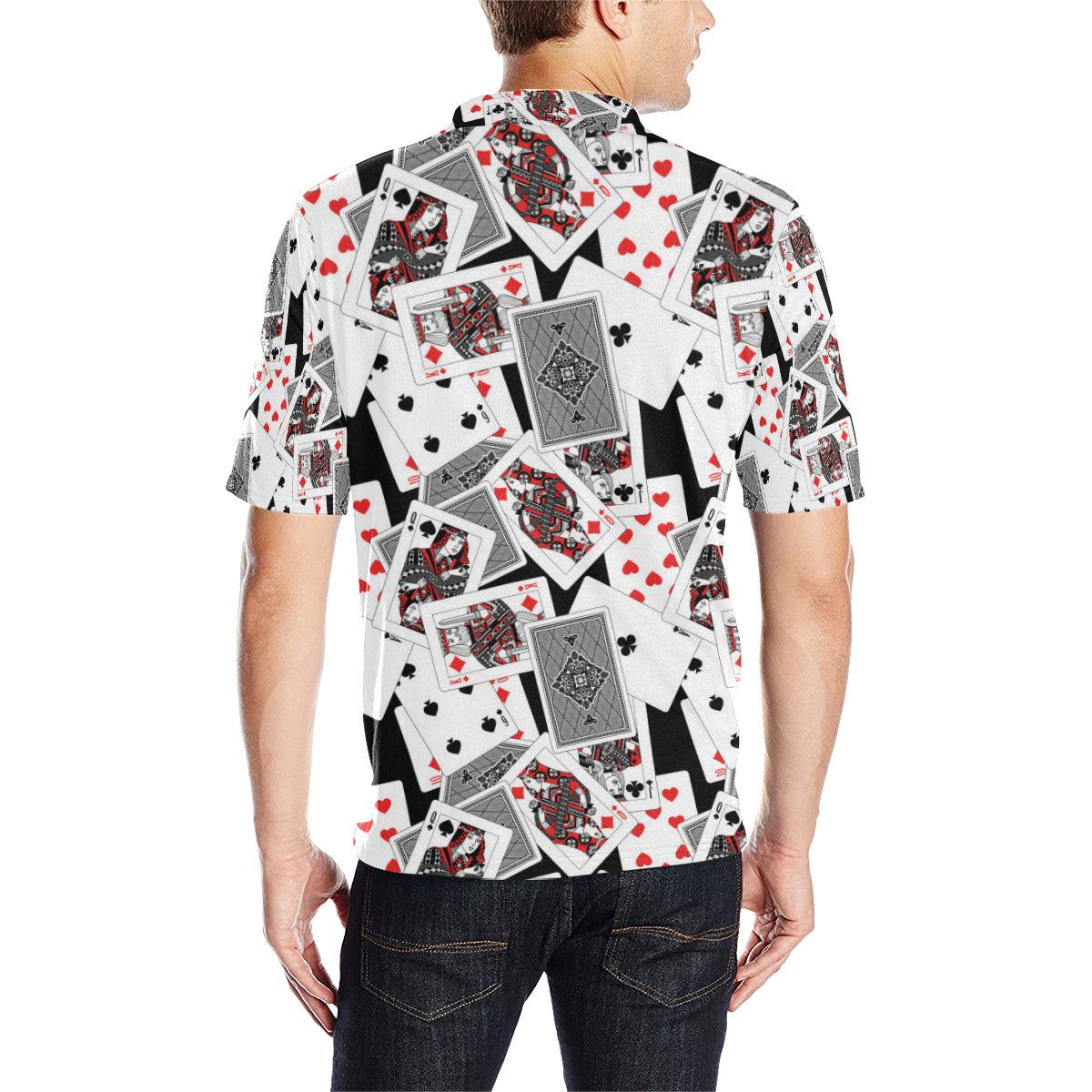 Poker Cards Pattern Print Design A04 Men Polo Shirt