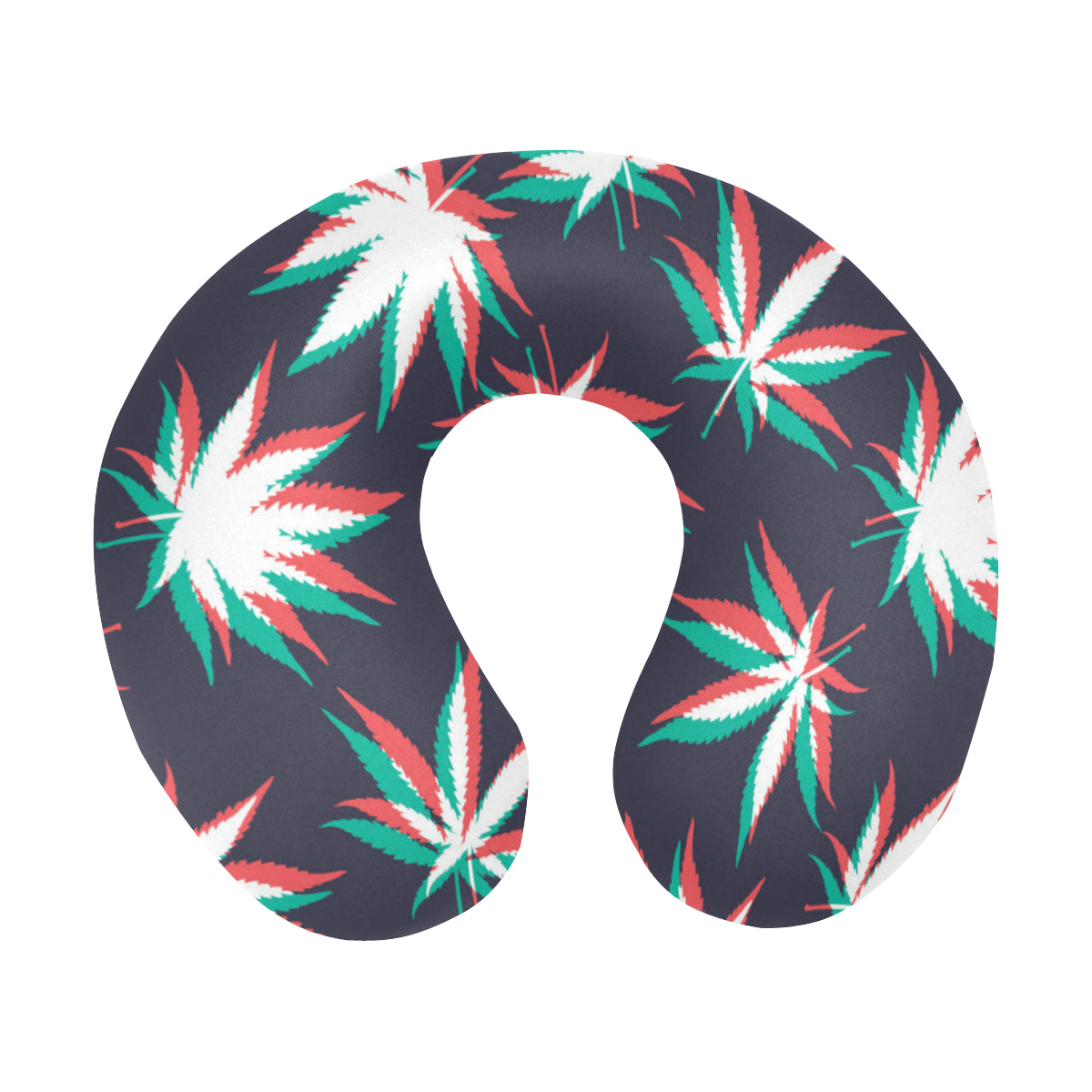 Pot Leaf Pattern Print Design A01 U-Shaped Travel Neck Pillow