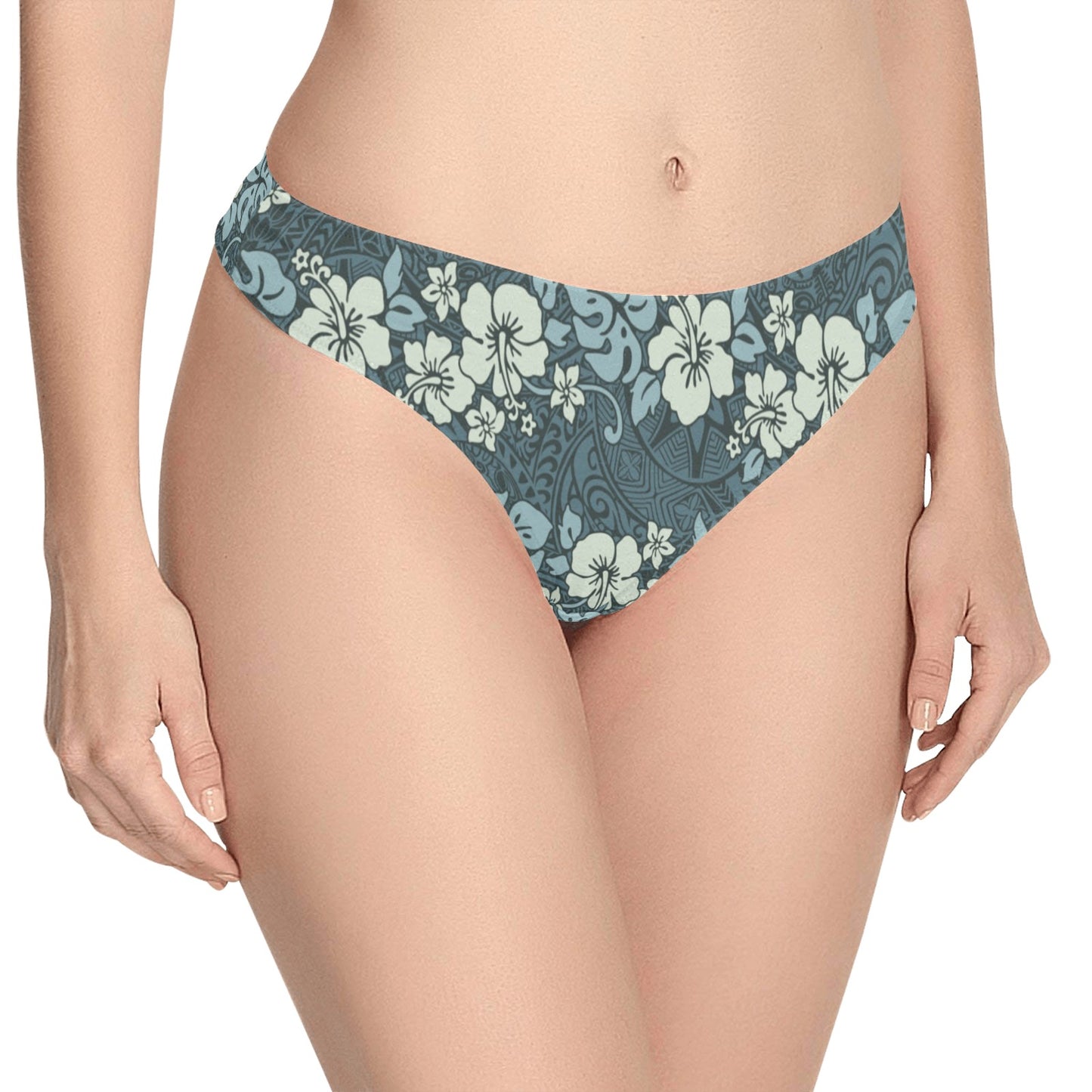 Flower Hawaiian Hibiscus Style Print Pattern Women's Thongs