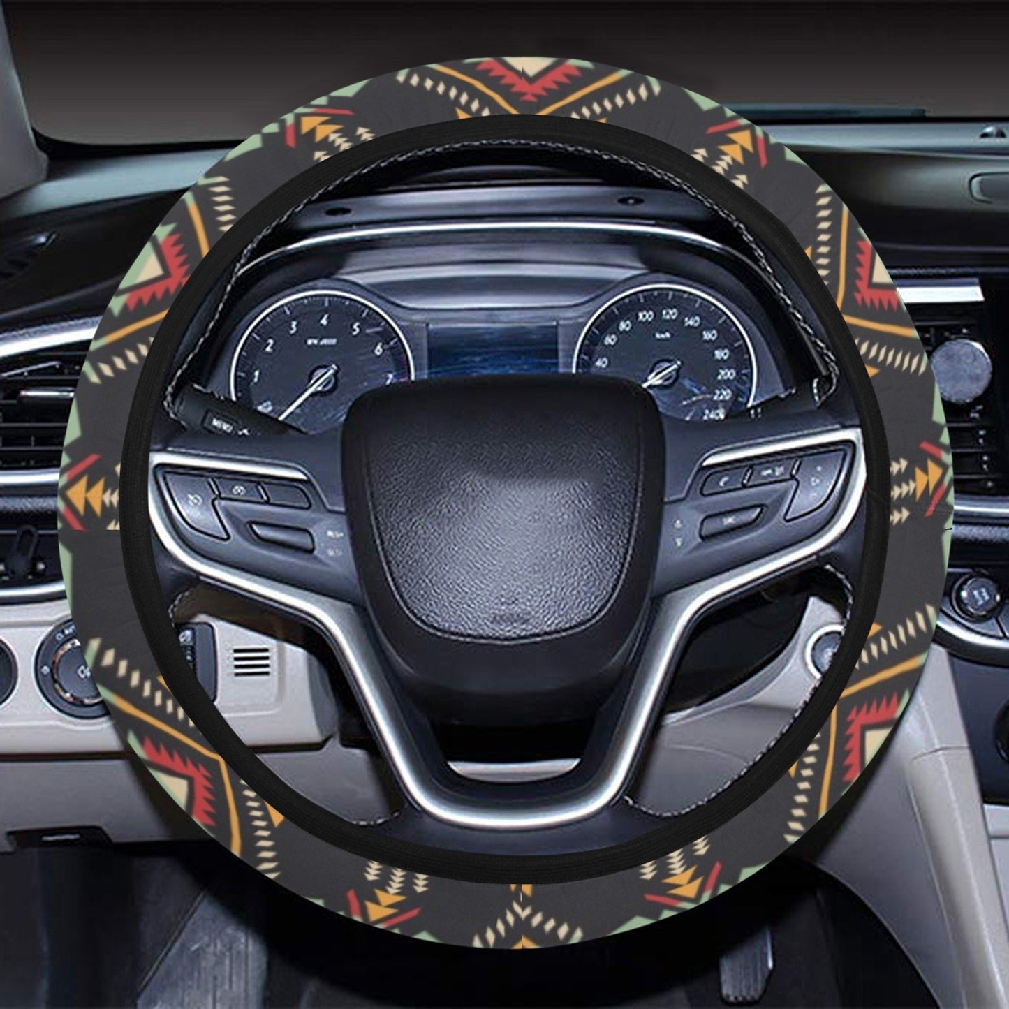 Southwest Pattern Print Design LKS303 Steering Wheel Cover with Elastic Edge
