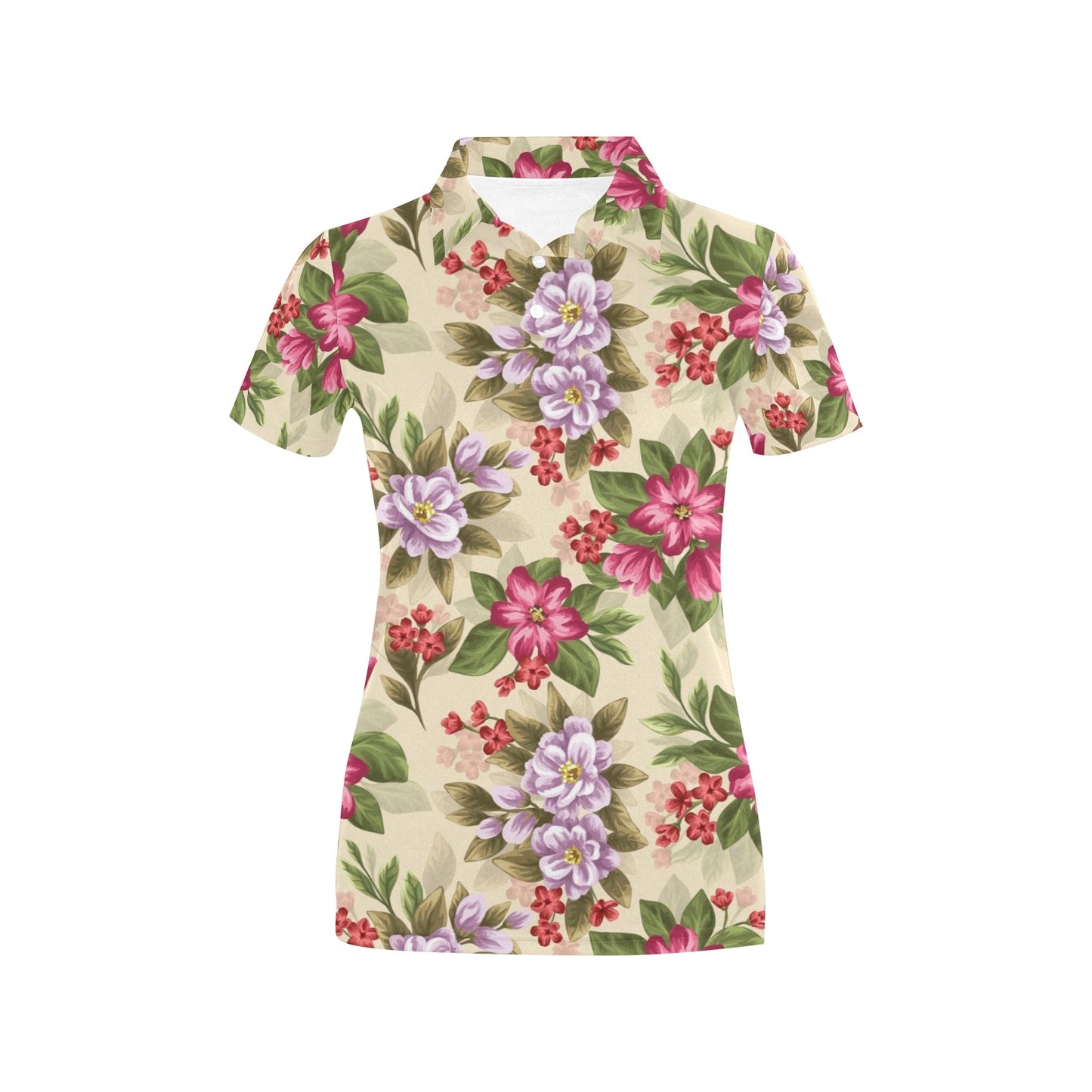 Summer Floral Pattern Print Design SF08 Women's Polo Shirt
