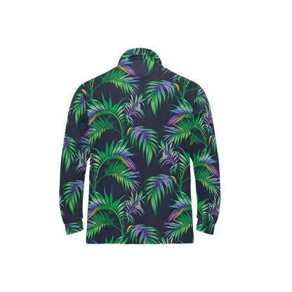 Palm Leaves Pattern Print Design PL04 Long Sleeve Polo Shirt For Men's