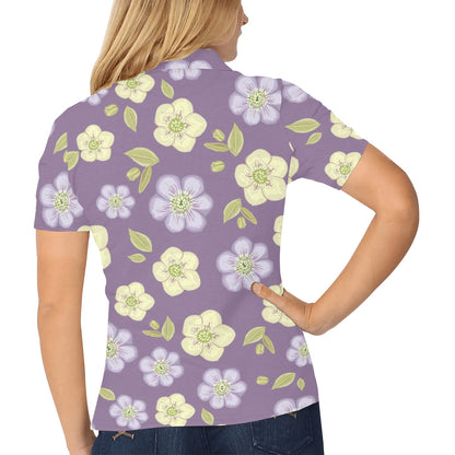 Anemone Pattern Print Design AM013 Women's Polo Shirt