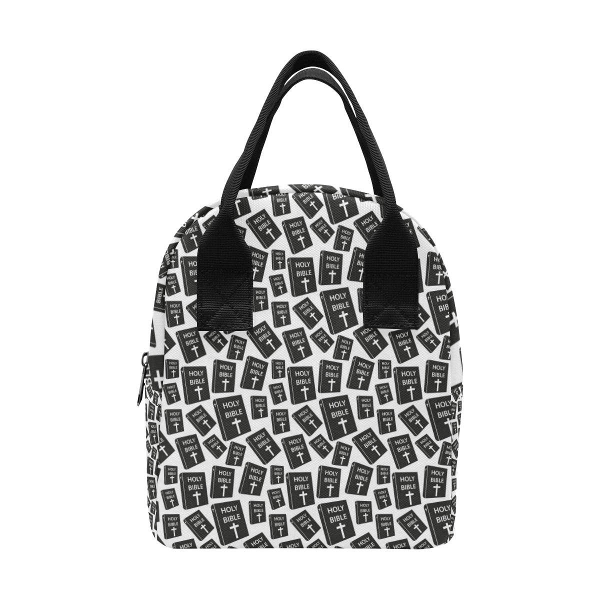 Christian Holy Bible Book Pattern Insulated Lunch Bag
