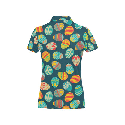 Easter Eggs Pattern Print Design RB09 Women's Polo Shirt