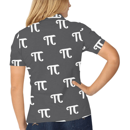Pi Day Pattern Print Design A01 Women's Polo Shirt