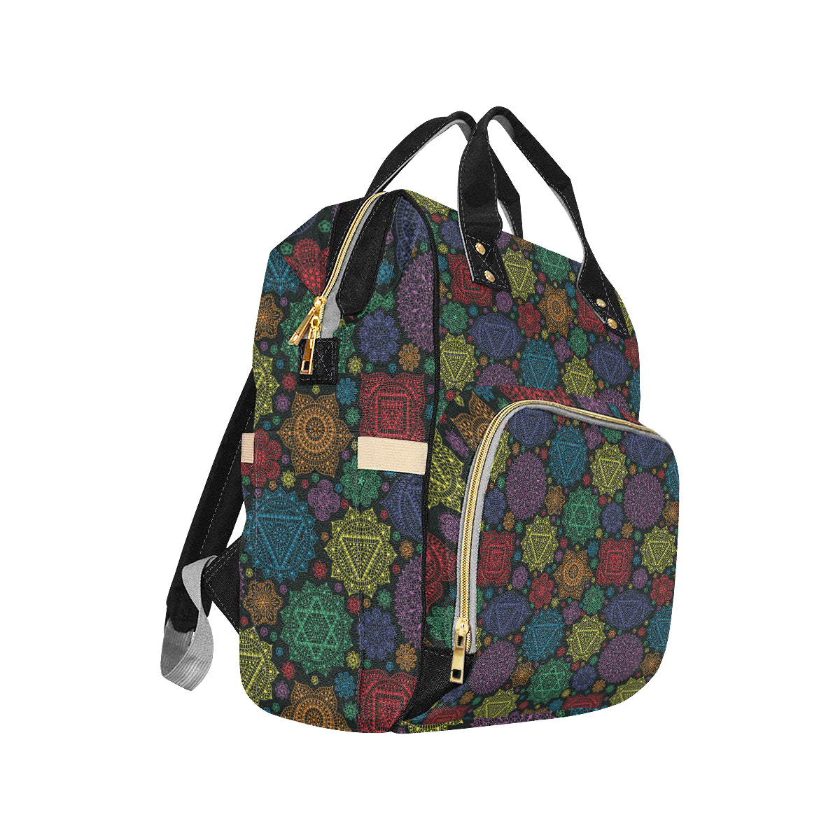Chakra Mandala Print Pattern Diaper Bag Backpack