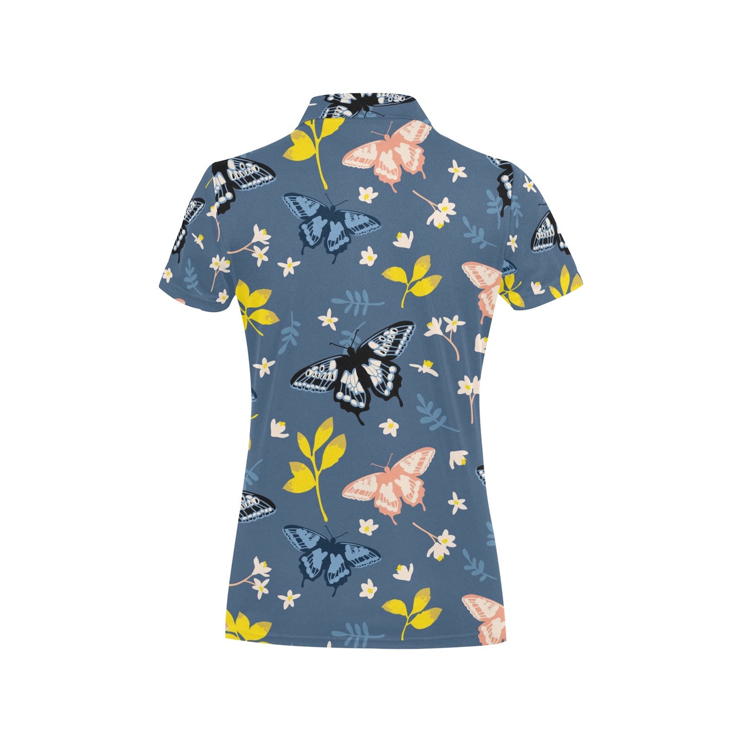 Monarch Butterfly Pattern Print Design 02 Women's Polo Shirt