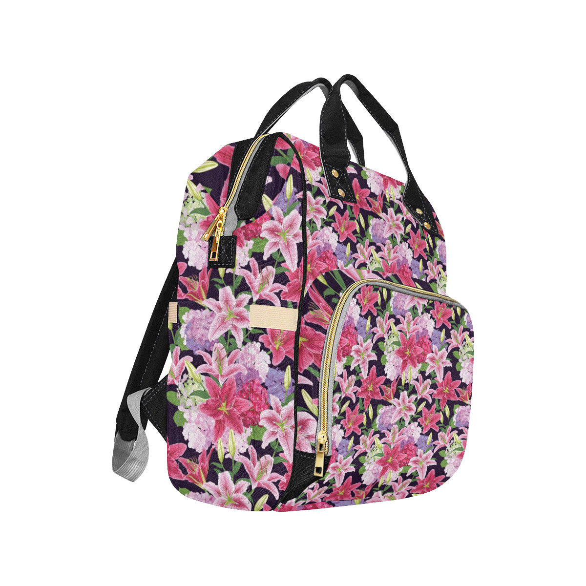 Lily Pattern Print Design LY017 Diaper Bag Backpack