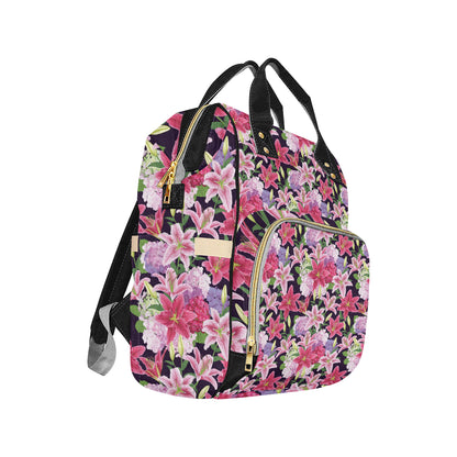 Lily Pattern Print Design LY017 Diaper Bag Backpack