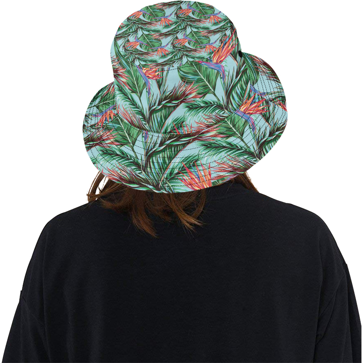 Bird Of Paradise Pattern Print Design BOP01 Unisex Bucket Hat