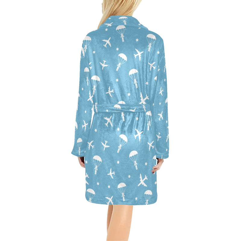 Skydiver Print Design LKS303 Women's Fleece Robe