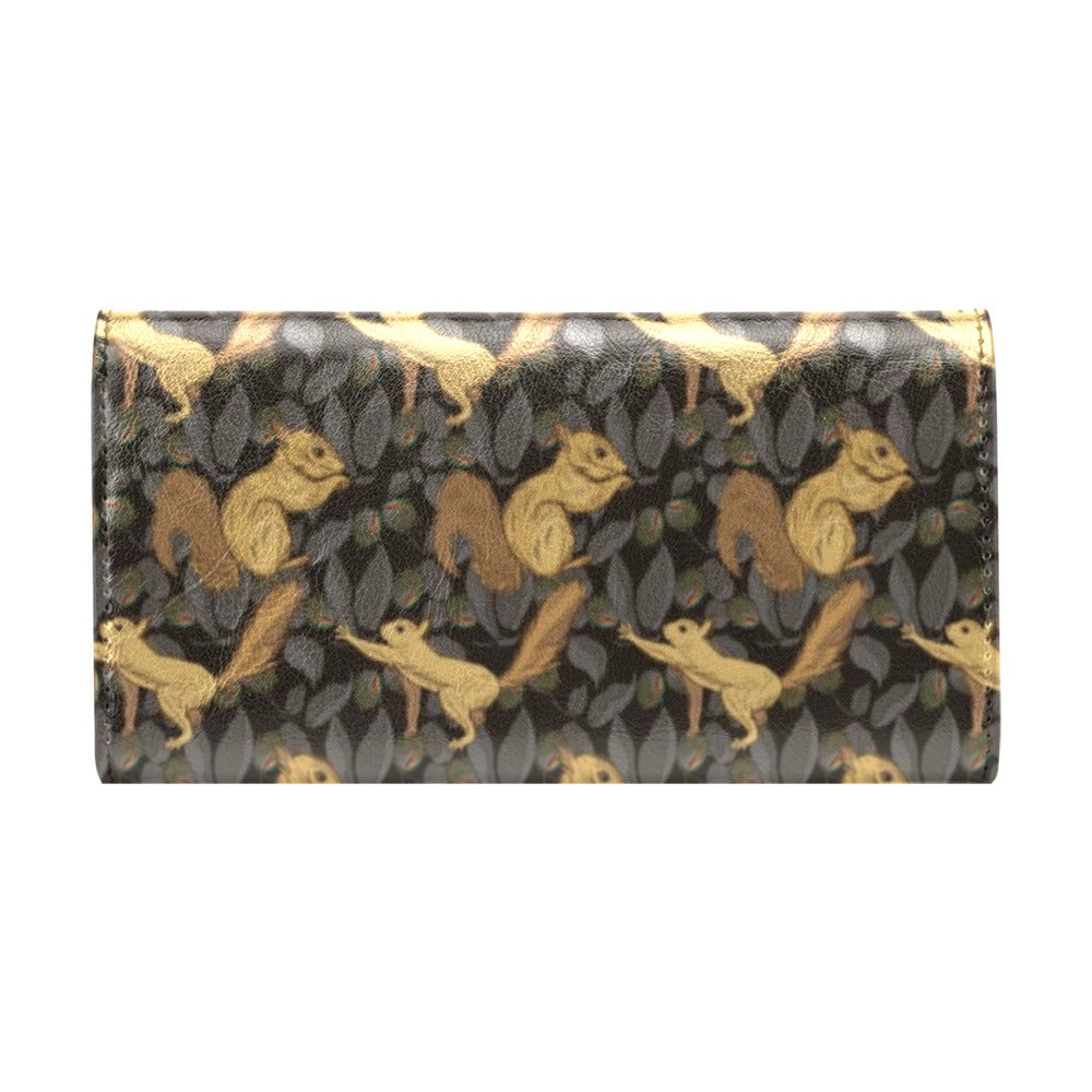 Squirrel Print Design LKS309 Women's Trifold Wallet
