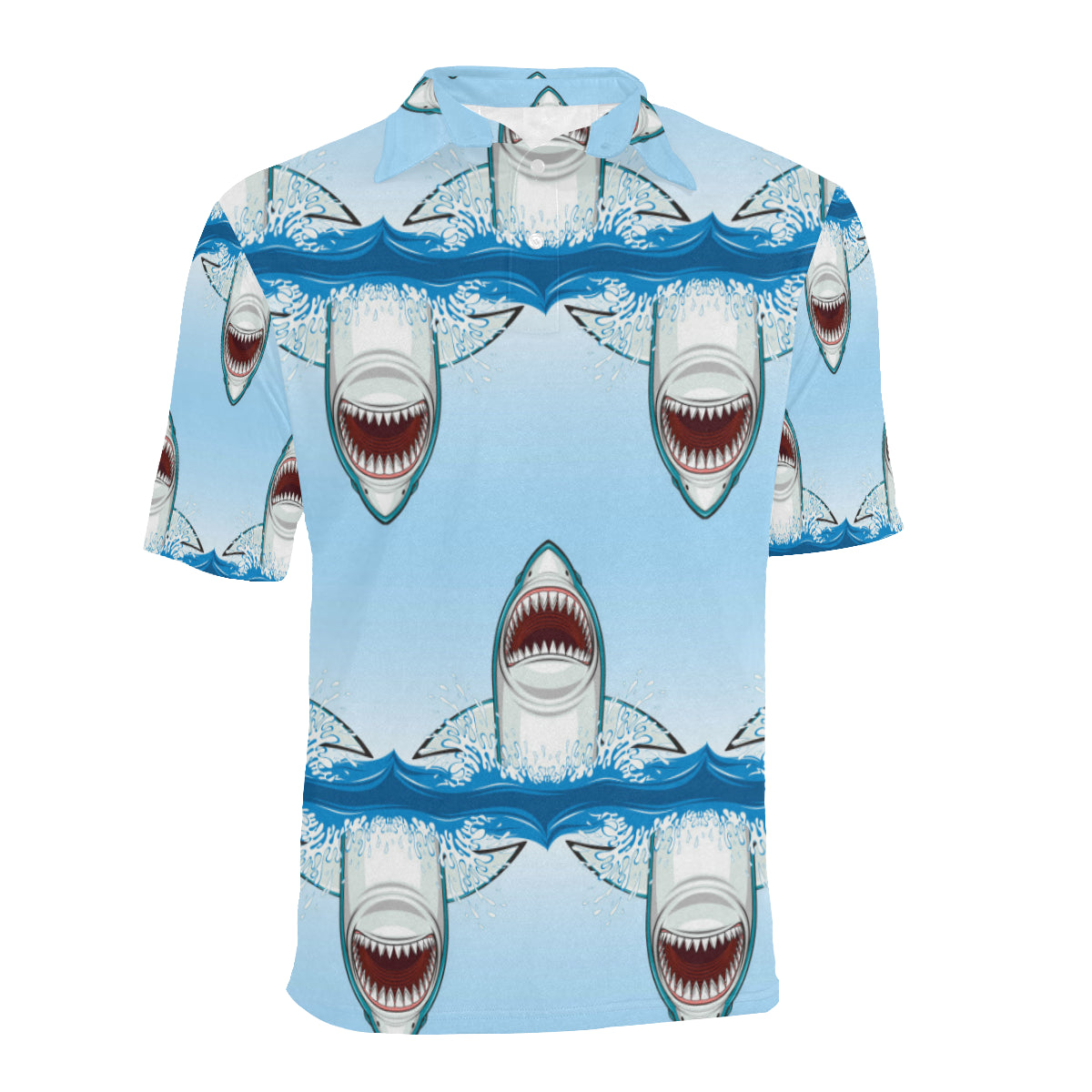 Shark Bite Men Polo Shirt