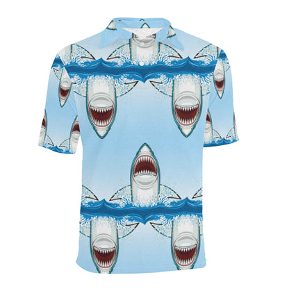 Shark Bite Men Polo Shirt