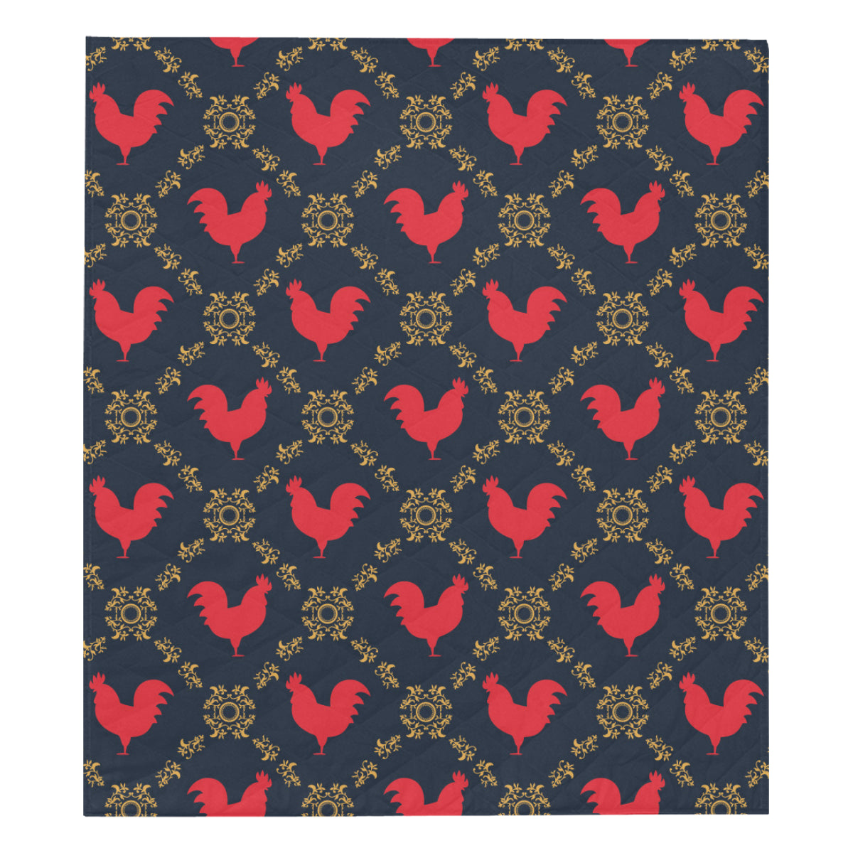 Rooster Pattern Print Design A02 Premium Quilt