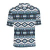 Navajo Dark Blue Print Pattern Men Polo Shirt