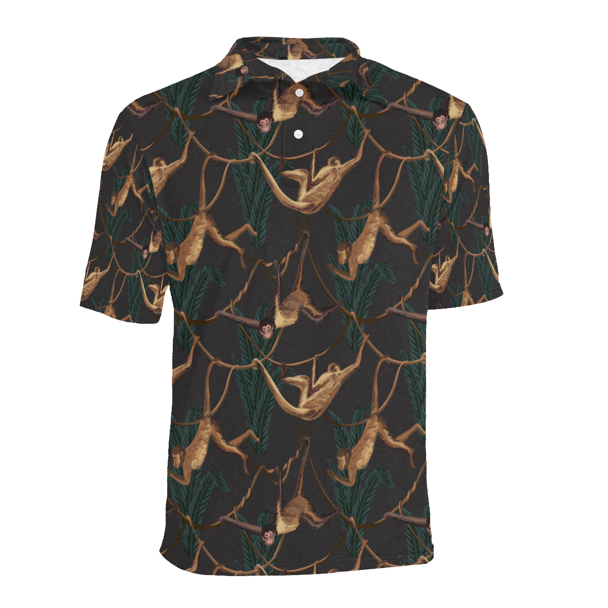 Monkey Pattern Print Design 02 Men Polo Shirt