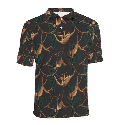 Monkey Pattern Print Design 02 Men Polo Shirt