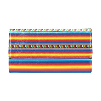 Mexican Blanket ZigZag Print Pattern Women's Trifold Wallet