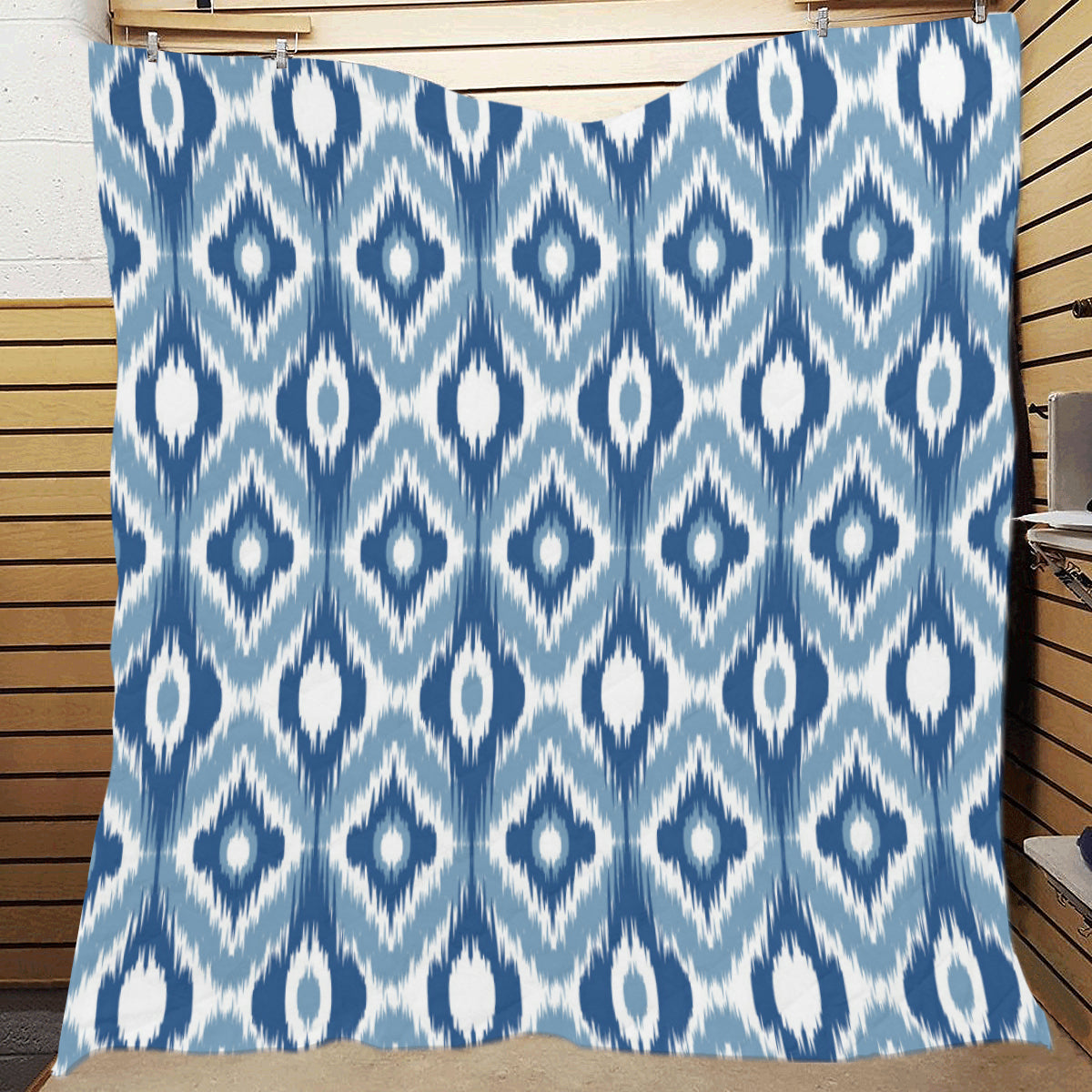 Ikat Pattern Print Design 03 Premium Quilt