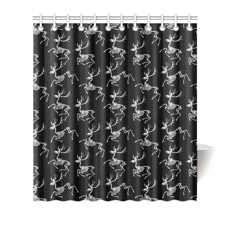 Deer Skeleton Print Pattern Shower Curtain