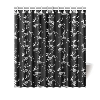 Deer Skeleton Print Pattern Shower Curtain