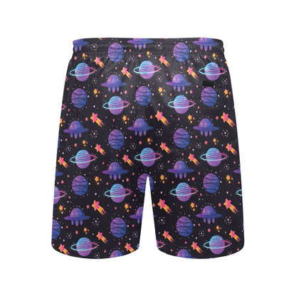 UFO Star Galaxy Print Design LKS308 Men's Swim Trunks Beach Shorts