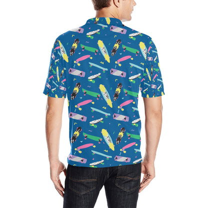 Skateboard Print Design LKS302 Men Polo Shirt