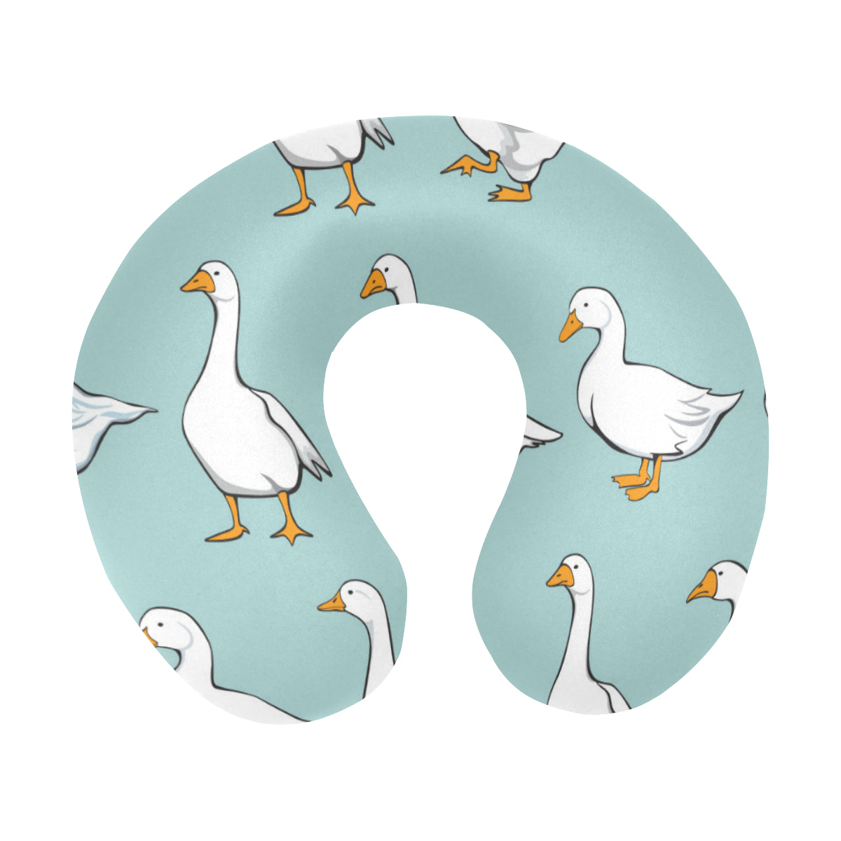 Goose Pattern Print Design 02 U-Shaped Travel Neck Pillow