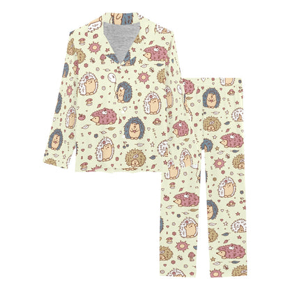 Hedgehog Cute Pattern Print Design 01 Women's Long Pajama Set