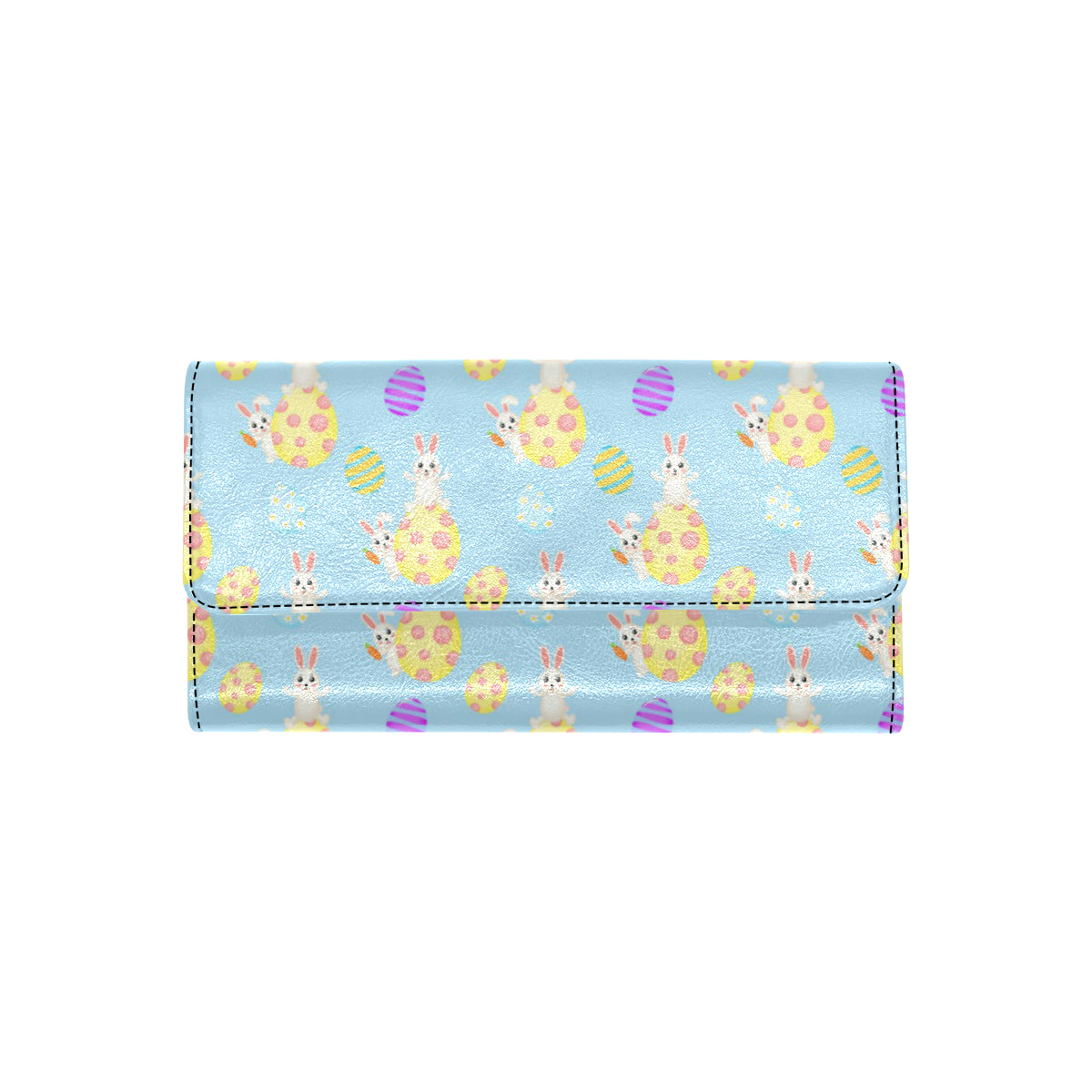 Easter Eggs Pattern Print Design RB015 Women's Trifold Wallet
